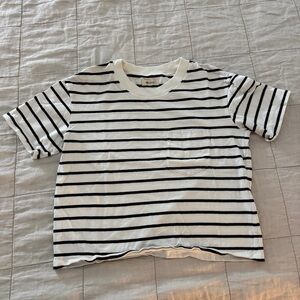 Madewell Black and White Striped Short Sleeve Tee